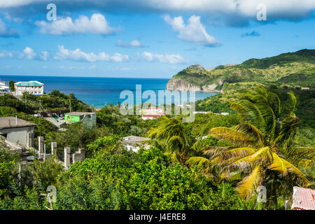 Vue sur la Petite baie, Montserrat, territoire britannique d'outre-mer, Antilles, Caraïbes, Amérique Centrale Banque D'Images