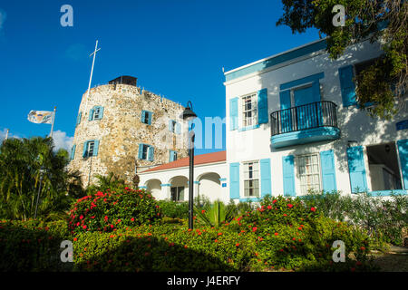 Château Les merles bleus, Charlotte Amalie, capitale de St Thomas, îles Vierges britanniques, Antilles, Caraïbes, Amérique Centrale Banque D'Images