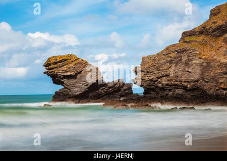 Plage de Llangrannog, Ceredigion (Cardigan), l'ouest du pays de Galles, Pays de Galles, Royaume-Uni, Europe Banque D'Images