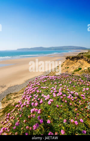 La bouche de l'enfer ( ) de Porth Neigwl une plage de surf populaire sur la pointe de la péninsule de Lleyn (Llyn) dans Gwynedd, au nord du Pays de Galles Banque D'Images