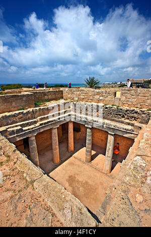 Tombe 3, Tombeaux des Rois (Site du patrimoine mondial de l'UNESCO), Paphos, Chypre. La ville de Paphos est une des 2 Capitales européennes de la culture pour 2017 Banque D'Images