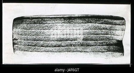 Un conseil Rongorongo glyphs en noir et blanc appartiennent à la collection du Musée National à Santiago Oc G.T.1734 Expédition Mana à l'île de Pâques British Museum Banque D'Images