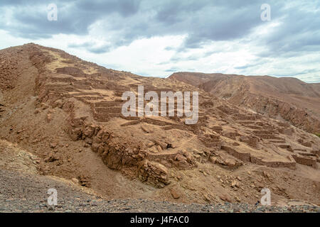 Pukara de Quitor Fortress Ruins - désert d'Atacama, Chili Banque D'Images