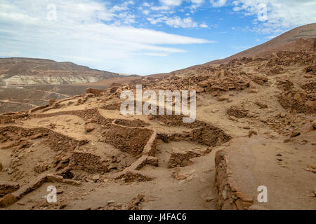 Pukara de Quitor Fortress Ruins - désert d'Atacama, Chili Banque D'Images