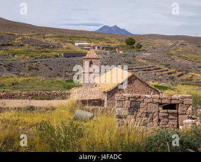 Ancienne église du village de Socaire - désert d'Atacama, Chili Banque D'Images