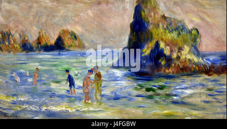 Moulin Huet Bay, Guernesey en1883 par Pierre Auguste Renoir 1841-1919 impressionniste français France Banque D'Images