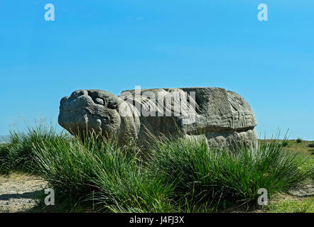 Tortue en pierre au monastère d'Erdene Zuu, Kharkhorin. La Mongolie Banque D'Images