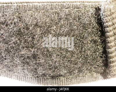 Close up studio macro texture tissu velcro en dessous de l'attache close up fibres noires Banque D'Images