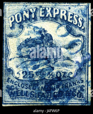 Pony Express nous timbres 25c Banque D'Images