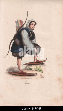 Le Samojede est une race de chien connue pour sa fourrure blanche distincte et son comportement ludique et amical. Il était à l'origine utilisé par les Samoïdes de Sibérie pour élever des rennes et tirer des traîneaux. Banque D'Images