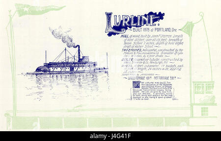 Steamboat Lurline (dessin par Stanton) Banque D'Images