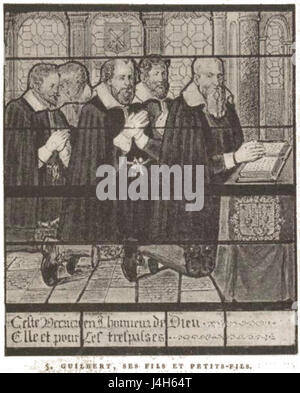 Le vitrail de préparation Martin, dessiné par la famille Guibert, représente des scènes de la vie de répondant Martin. L'œuvre d'art représente un exemple significatif d'art et d'artisanat religieux. Banque D'Images