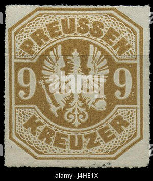 Ce titre fait référence à un timbre de Prusse émis en 1867, catalogué par Michel, un catalogue de timbres bien connu. Il représente probablement un morceau de l'histoire postale historique des états allemands au XIXe siècle. Banque D'Images