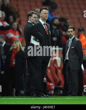 MANAGER DE MANCHESTER UNITED MANCHESTER UNITED V ARSENAL LOUI Emirates Stadium, LONDON ANGLETERRE 22 Novembre 2014 Banque D'Images