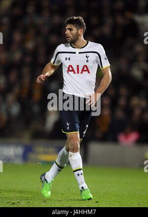 FEDERICO FAZIO Tottenham Hotspur FC Tottenham Hotspur FC Stade KC HULL ANGLETERRE 23 Novembre 2014 Banque D'Images