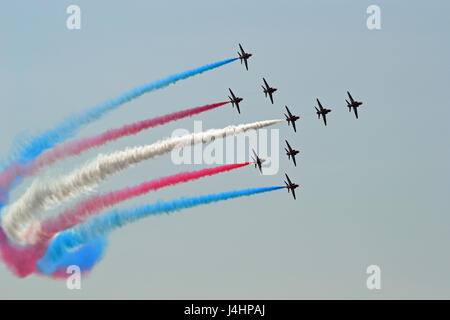 Des flèches rouges au spectacle aérien de Yeovilton, Royal Naval Air Station près de Yeovil, Somerset UK Banque D'Images