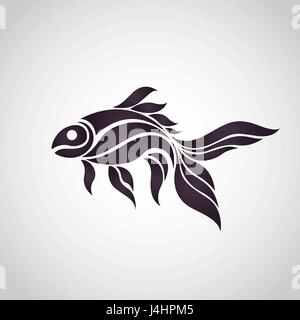 Logo poisson rouge icône vecteur Illustrator Illustration de Vecteur