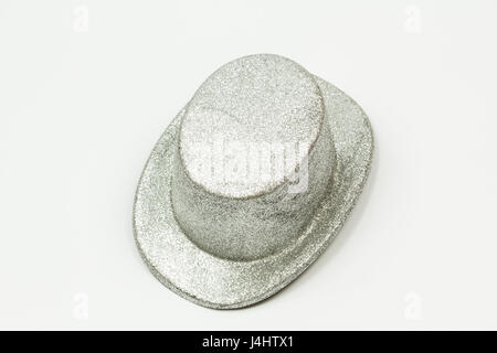 Tall hat silver isolé sur fond blanc Banque D'Images