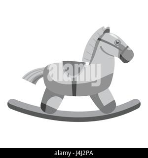 Rocking Horse, icône style monochrome gris Illustration de Vecteur