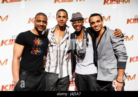 (L-R) Jonathan 'JB' Gill, Marvin Humes, Oritse Williams et Aston Merrygold JLS de participer à RADIO KIIS FM's Wango Tango 2010 tapis rouge au Staples Center le 15 mai 2010 à Los Angeles, Californie. Banque D'Images