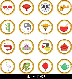 Chine vector set, cartoon style Illustration de Vecteur