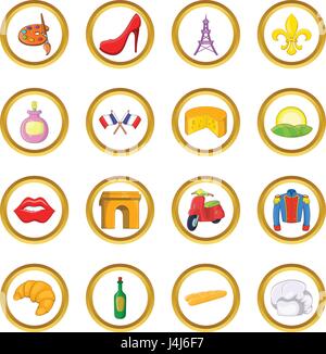 France vector set, cartoon style Illustration de Vecteur