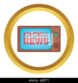Nouvelles de football sur l'icône vecteur TV rétro Illustration de Vecteur