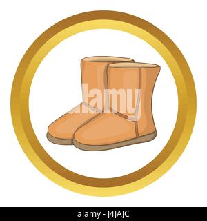 Bottes ugg hiver icône vecteur Illustration de Vecteur