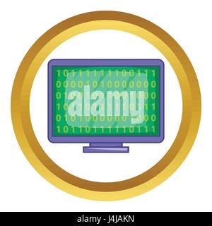 Code binaire à l'écran l'icône vecteur Illustration de Vecteur