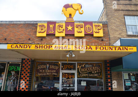 Big Top magasin de bonbons et soda fountain s congress ave austin texas Banque D'Images