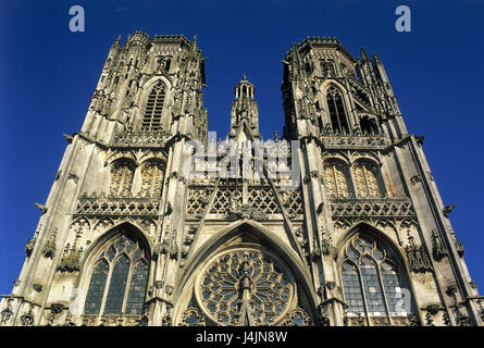 France, Lorraine, Toul, cathédrale Saint Etienne, détail Europe, Lorraine, Département Meurthe-et-Moselle, point d'intérêt, vue, de la structure, de l'église, la cathédrale Saint-Étienne, 13. / 14. Jh, façade, gothique tardif Banque D'Images