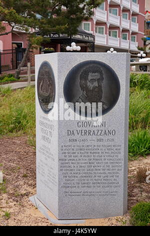 Monument à Giovanni da Verrazanno - Rehoboth Beach, Delaware Banque D'Images