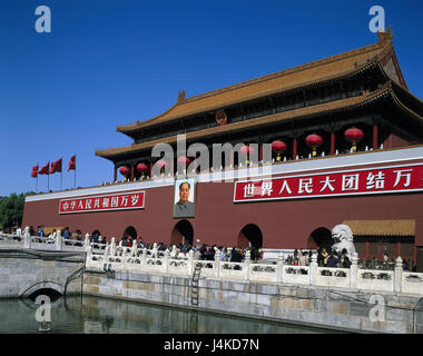 Chine, Pékin, l'espace de la paix céleste, Tian'anmen, visiteur Beijing, la Cité Interdite, l'objectif de la paix céleste, Tian'anmen, l'espace, Tiananmen la culture, palais impérial, tourist Banque D'Images