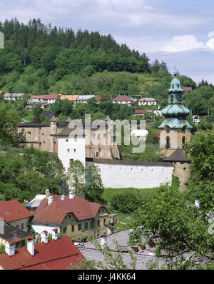 La Slovaquie, Banska Stiavnica, vue sur ville, ancien château des 'zamok" l'Europe, la République slovaque, la République slovaque, Schemnitz, ville, ville minière, verrouillage, d'un bâtiment, d'architecture, la place d'intérêt, l'héritage culturel mondial de l'UNESCO