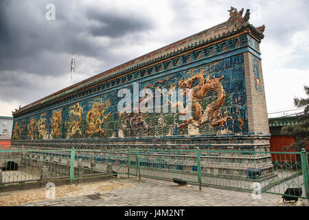 Nine-Dragon Wall (1392), Datong, Shanxi, Chine Banque D'Images