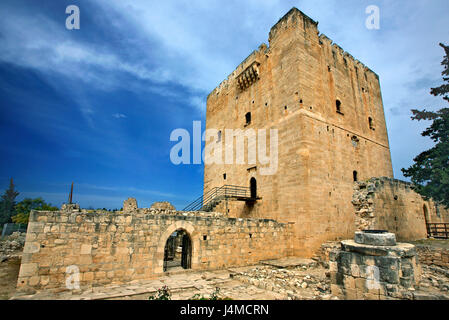 Château de colosse, une ancienne place forte des croisés sur le bord sud-ouest du village de colosse, l'île de Chypre, Limassol district. Banque D'Images