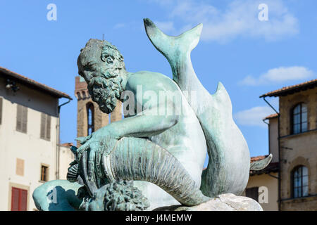 Détails de la fontaine de Neptune à Florence Toscane Banque D'Images