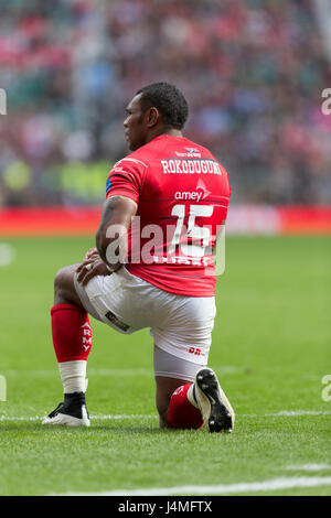 Joueur de rugby de l'Armée de terre Rokoduguni Semesa jouer à Twickenham en 2017 Banque D'Images