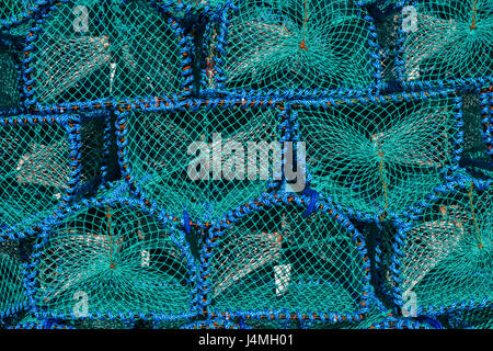 Piège à poissons de pêche du homard et du crabe sur l'île de Mull, abstract pattern. Ecosse, Royaume-Uni Banque D'Images