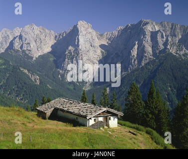 Autriche, Tyrol, Kufstein, imperial valley, chalet de montagne, montagnes, Wilder, kaisers, montagnes Kaisergebirge, montagne, paysage de montagne, de la métallurgie, de l'aciérie de montagne, chambre, déserte, à distance, en milieu rural, Totenkirchl, arrêtez de marbre, Sonneck, Banque D'Images