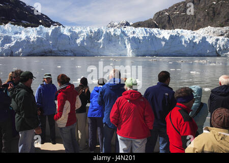 Les USA, Alaska, Glacier Bay National Park, Tarr Inlet, bateau, passagers, Magerie, glacier, mer Banque D'Images