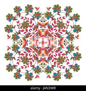 Pour la conception de poche carré, châle, textile. Paisley motif floral. Ornement paisley coloré Illustration de Vecteur