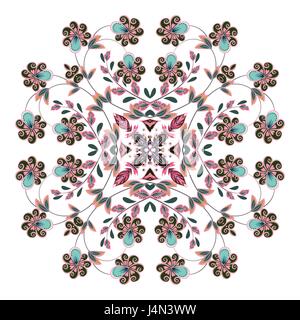 Pour la conception de poche carré, châle, textile. Paisley motif floral. Ornement paisley coloré Illustration de Vecteur