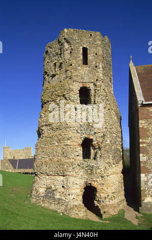 La Grande-Bretagne, l'Angleterre, Kent, Dover, château de Douvres, tour, ruine, Banque D'Images
