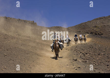 Les USA, Hawaii, volcan Haleakala, cratère, touriste, ride, Banque D'Images