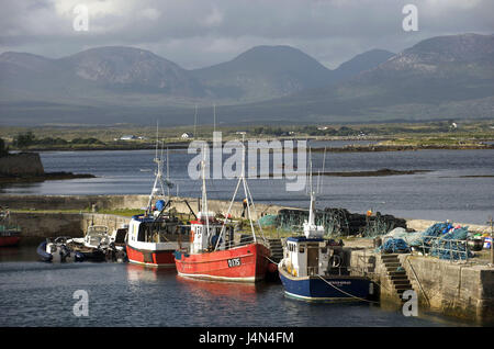 L'Irlande, Connacht, Connemara, comté de Galway, Ireland, port, Banque D'Images