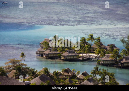 En Polynésie française, Moorea, l'Intercontinental Resort, édifice sur pilotis, Banque D'Images
