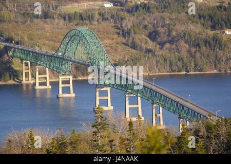 Le Canada, la Nouvelle-Écosse, le lac Great Bras d'Or, pont, Banque D'Images