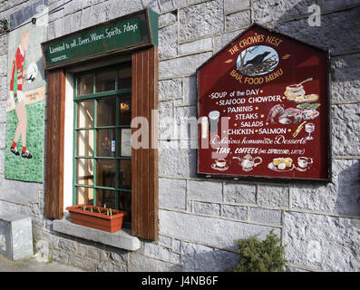 L'Irlande, côte ouest, Cong, bar, à l'extérieur, signe, Banque D'Images