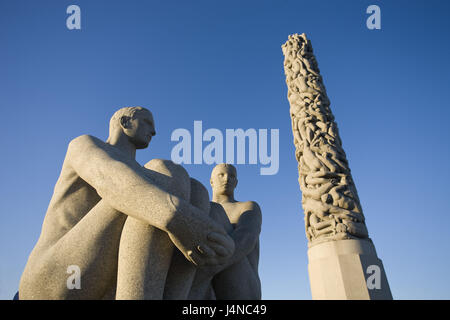 La Norvège, Oslo, Frognerpark Viegland, pièce jointe, sculptures, Banque D'Images